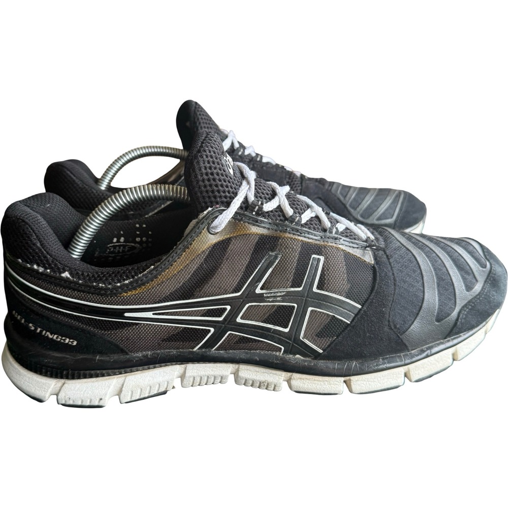 Asics Gel-Sting 33 Running Shoes Mens 10.5 Black Athletic Sneakers - Picture 2 of 12
